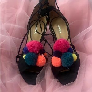 Polka dot express heels, lace up